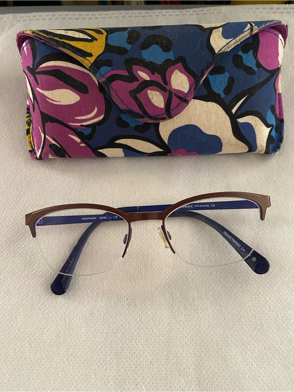 Nomad Glasses Frames Morrel France 32085 Eyeglasses Frames Only Missing Nose Pad